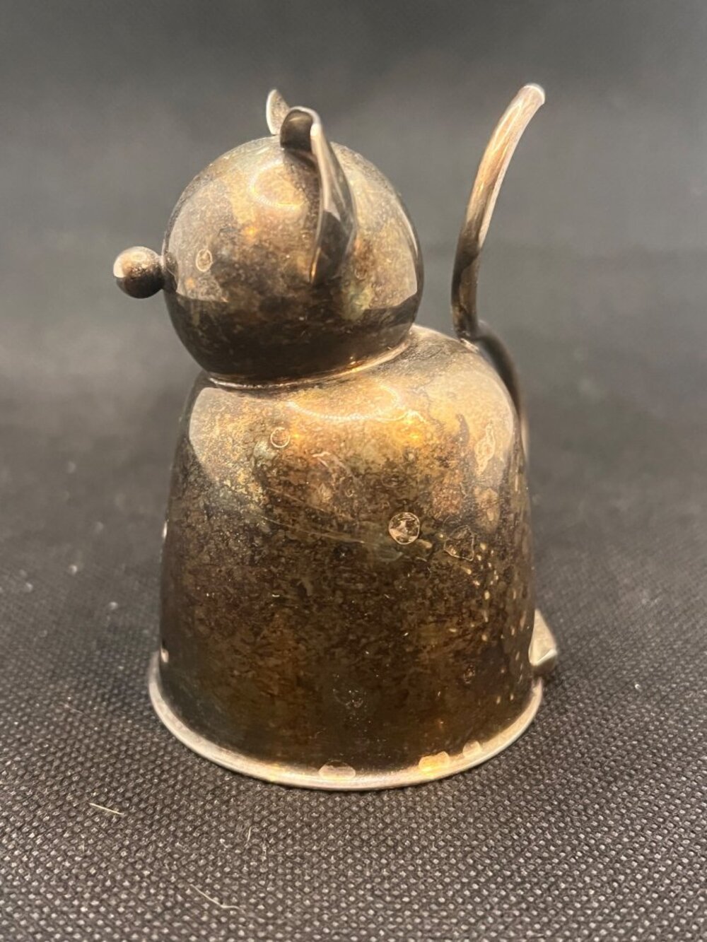 Vintage 1964 Napier Fat Cat Jigger #234 Silverplate 1 Oz Figural Barware Bertoll - Picture 4 of 15